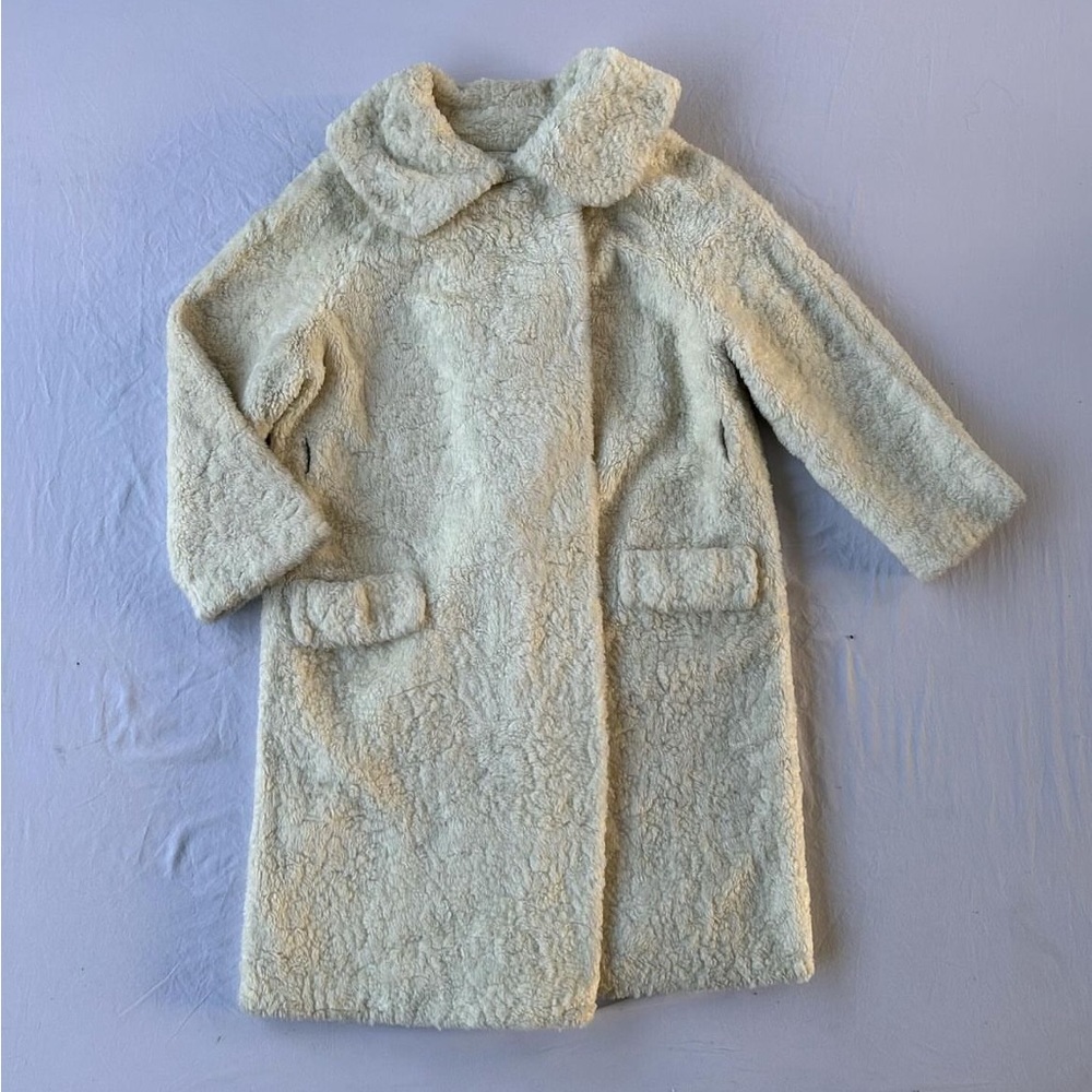 1950s/1960s Cream Faux Fur Swing Coat